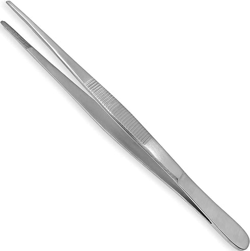 Thumb Dressing Forceps, Mulipurpose Tweezer Stainless Steel, Serrated Tip Straight 5.5 Inch...