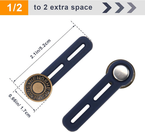 6 PCS Pants Extender Button, Luxiv Waistband Extender Buttons for Men and Women, Jeans Waist Extender Metal Buttons No Sew Button for Extender Jea...