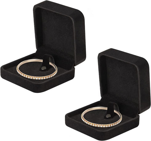 LETURE 2 Pieces Classic Velvet Bracelet Bangle Gift Box, Jewelry Box Bracelets Display Storage Case for Gift, Wedding, Engagement, Proposal, Birth...