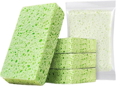 10 Pack Premium Natural Wood Pulp Cotton Wash Dishes Cleaning Sponge Wipe Fast Scrub Dishes Kitchenware Pot Ceramic Bowl Plates Stainless Steel Cl...