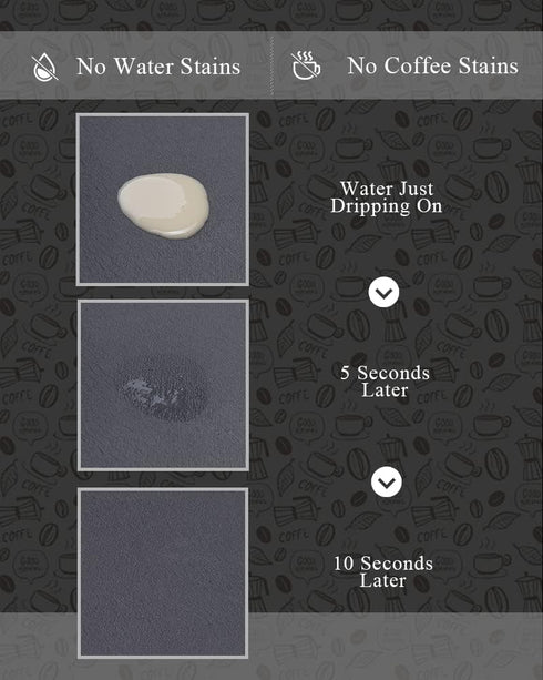 Coffee Mat-Coffee Bar Accessories-No Water Marks Dish Drying Mat-Coffee Bar Mat for Countertops Rubber Backing Bar Mat Under Coffee Maker Machine ...