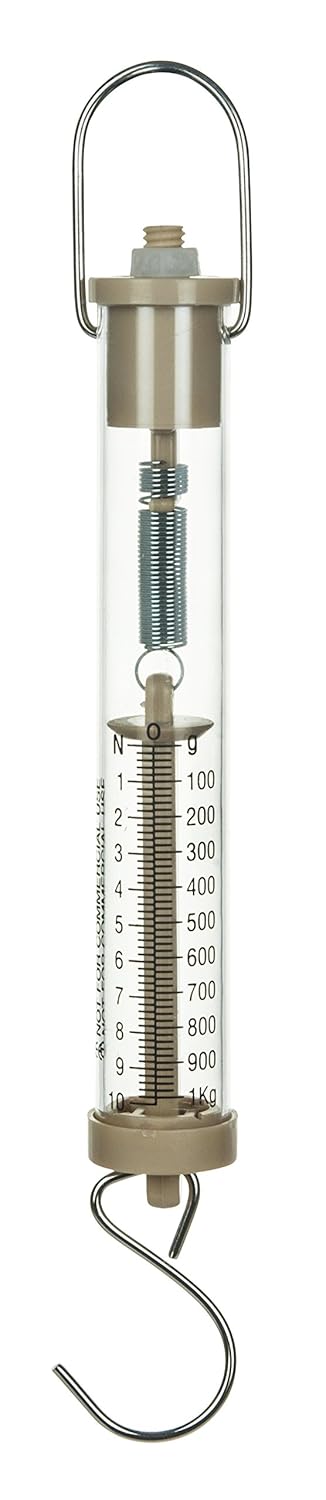 EISCO Newton Force Meter Spring Scale - Max Capacity 10N, 1 kg, Dual Scale Labeled....