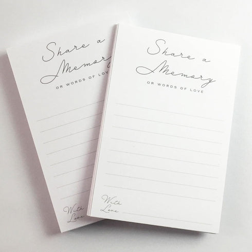 Share a Memory Cards - Minimalist Well Wishes Card - 4 x 6 - Set of 50 - for Celebration of Life, Weddings, Anniversaries, Memorials, Funerals, Bi...