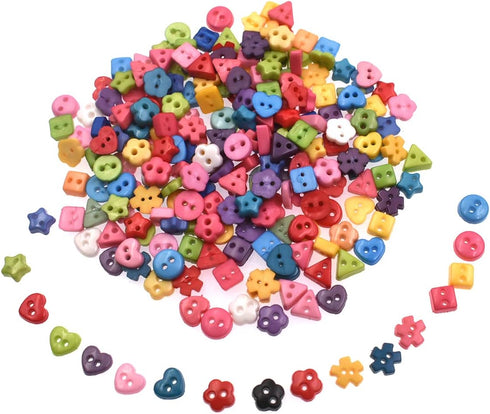 6mm 100Pcs Mixed Color and Style Mini Buttons for DIY Handmade Craft Art Sewing Doll Cloth Buttons...