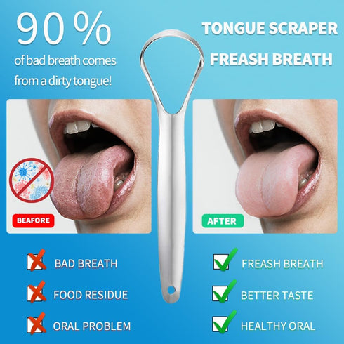 Tongue Scraper for Adults kids Metal Tongue Cleaner for Oral Hygiene Bad Breath...