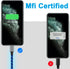 iPhone Charger Cable, MFi Certified 6ft LED Light Up Visible Lightning Charger Charging Cord Compatible with iPhone12 Plus/XS/XR/X /8 Plus / 8/7 P...