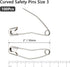 100Pcs Curved Safety Pins Size 3, 2" / 50mm Quilting Basting Pins, Bent Safety Pins for Quilting and Knitting (Sliver)...
