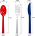 Party Essentials Patriotic Assortment Hard Plastic Combo Pack, Disposable Cutlery, Red/White/Blue, 204 Pieces/ 68 Place Settings...