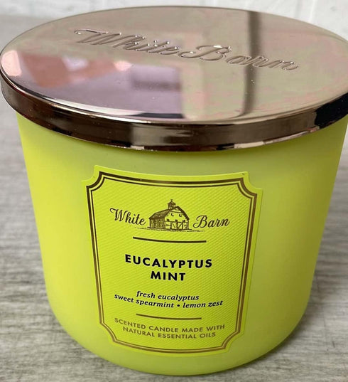Bath & Body Works White Barn 3-Wick Candle in Eucalyptus Mint...