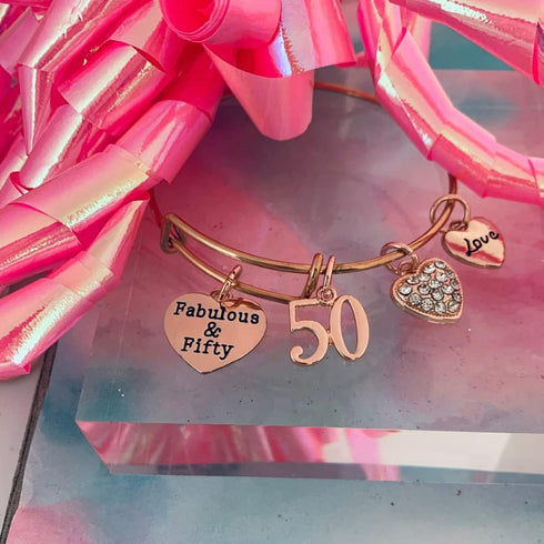 Infinity Collection 50th Birthday Bracelet, 50th Birthday Gifts for Women, 50th Birthday Gift Ideas...