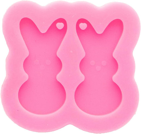 Shiny Glossy Lovely Rabbit Shape Mini Earrings Mold Tiny Resin Silicone Keychain Mold for DIY Epoxy Resin Jewellery Making Craft...