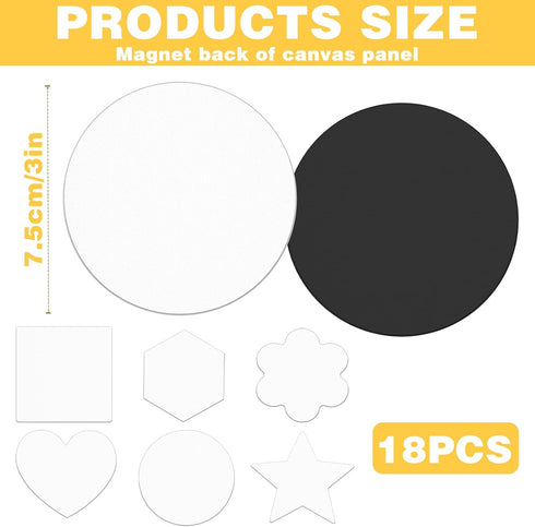 18Pcs Magnetic Canvas Boards for Painting, Mini Canvas Painting Supplies Magnetic Small Canvases for Painting Tools, Suitable for Refrigerator Dec...
