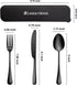 Portable Travel Utensils Set, 18/8 Stainless Steel 3 PCS Cutlery Set Including Knife Fork and Spoon, Reusable Travel Silverware Set with Case for ...