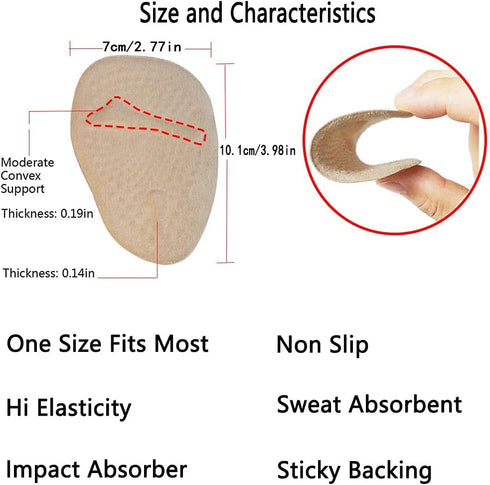 3 Pairs Metatarsal Pads for Women,Ball of Foot Cushions Soft Gel Forefoot Cushion Inserts for Women Shoes Relieves Pain and Discomfort,Sweat Absor...