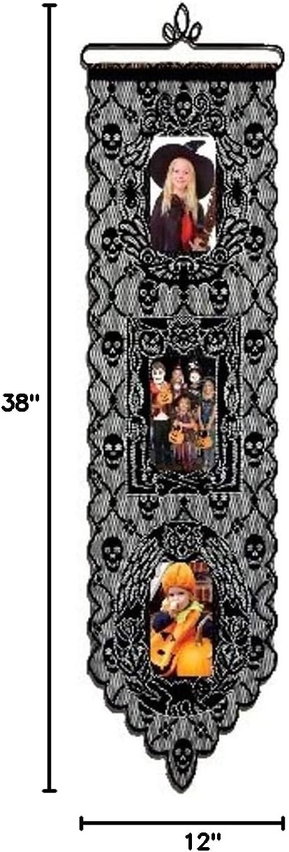 Heritage Lace Halloween 12-Inch by 38-Inch Spooky Pictures Wall Hanging, Black...