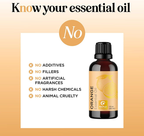 Pure Sweet Orange Essential Oil - Cold Pressed Orange Oil Essential for Diffuser Humidifier and Skin Use - Aromatherapy Diffuser Oil and Cleansing...