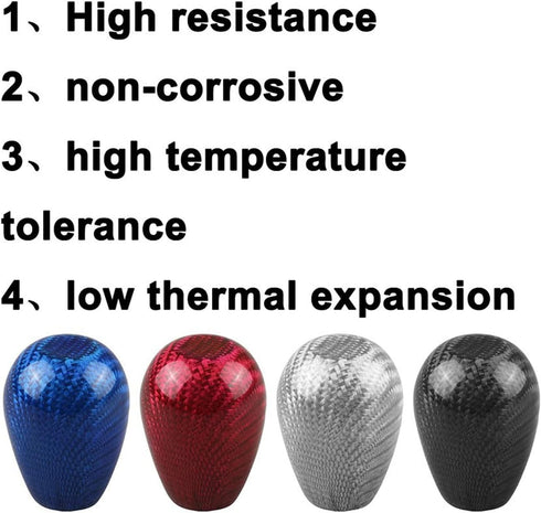 RYANSTAR Carbon Fiber Shift Knob with Adapters, Black Oval Ball Stick Shifter Knobs Compatible with Infiniti Lexus Mazda Mitsubishi Nissan etc?Smo...