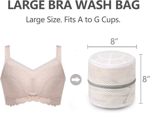 3Pcs Durable Honeycomb Mesh Laundry Bags for Delicates, Large Lingerie Wash Bag 8 x 8 x 8 Inches...