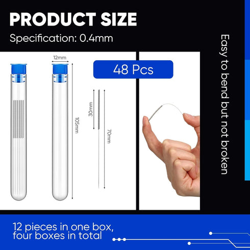 48 Pieces 3D Printer Nozzle Cleaning Kit 0.4 mm Stainless Steel Nozzle Cleaning Needles 3D Printer Nozzle Cleaner for 3D Printer Accessory...