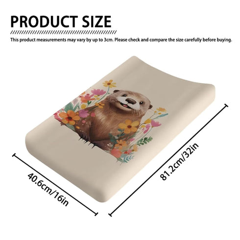 Breathable Diaper Changing Pad Cover for Baby Girls and Boys, Soft Changing Table Sheets 16 * 32 Inches, Otter Floral...