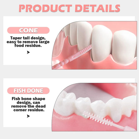 Double Head Disposable Interdental Brushes, 1060 Pcs Oral Hygiene Cleaner Stick Portable Plastic Toothpicks Oral Care Toothpicks Teeth Cleaning To...