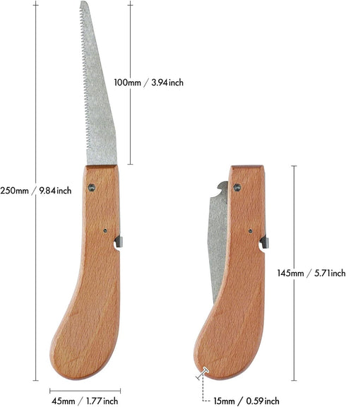 Wazakura Small Japanese Garden Folding Hand Saw 3.94in (100mm) for Woodworking and Bonsai, Mini Tree Pruning Saw Tool, Portable Knife Tool for Dry...