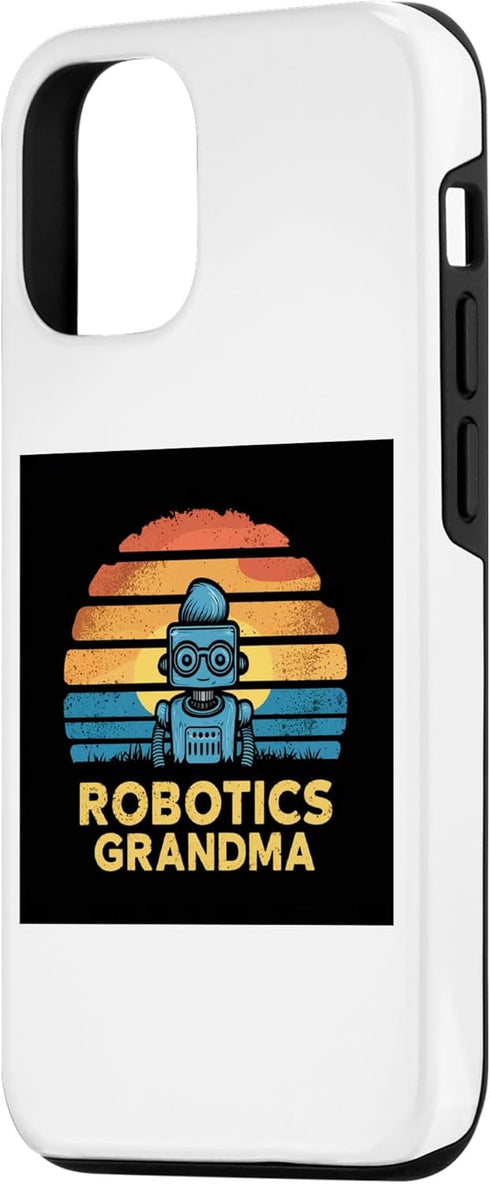 iPhone 13 Robotics Grandma Stem Vintage Sunset Cute Blue Robot Tee Case...