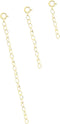 3 Pcs 925 Sterling Silver Extension for Jewelry - Necklace Bracelet Anklet Extenders Chain Set for Women (3 Different length) Set B Gold...
