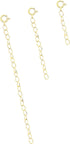 3 Pcs 925 Sterling Silver Extension for Jewelry - Necklace Bracelet Anklet Extenders Chain Set for Women (3 Different length) Set B Gold...