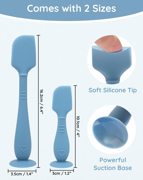Baby Diaper Cream Spatula, Silicone Baby Diaper Rash Cream Applicator, Soft Butt Paste Spatula Brush with Suction Base for Newborn Essentials, 4-P...