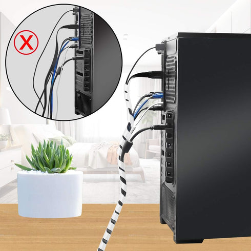 20Ft XHF 1/2" Clear Spiral Cable Wrap 12mm(Wrapping Range:9mm-65mm) Cord for Computer Electrical Wire Organizer Sleeve Hose RoHS...