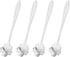 uxcell 4Pcs Stainless Steel Flower Spoons 5 Inch Cherry Blossom Shape Coffee Spoon Small Teaspoon Dessert Spoon for Espresso Sugar Cake, Silver...