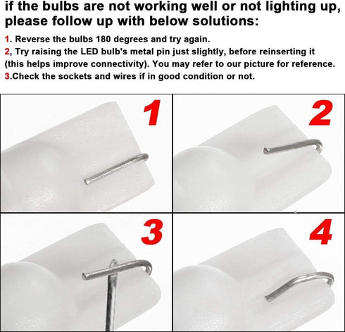 KAKEMONO T5 T10 Wedge Base 2W LED Bulb for 12V 24volt Landscape Path Light, 921 922 912 194 168 T10 wedge RV Camper Trailer Motorhome Marine Boat ...