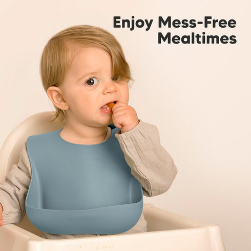 KeaBabies 2-Pack Silicone Bibs For Babies, Silicone Baby Bibs for Eating, Food-Grade Pure Silicone Bib, Toddler Bibs, Waterproof Bibs, Feeding Bib...