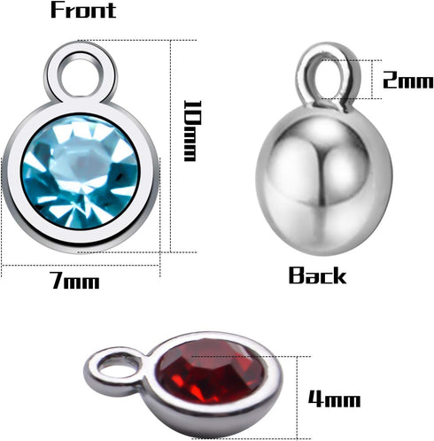 Aylifu Birthstone Charms Crystal Pendant Charms 12 Months Birth Charms for Necklace Bracelet Earring...