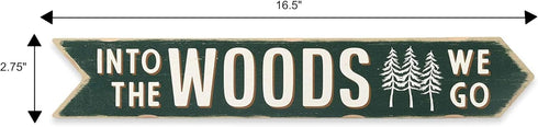 Into the Woods Arrow Wood Wall Decor - Rustic Outdoorsy Wall Art for Cabin, Lodge, or Man Cave...