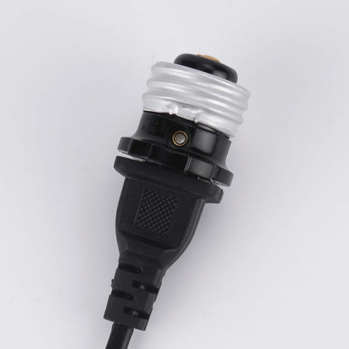 DiCUNO UL Listed E26 to Polarized Outlet Socket Adapter, Standard E26 Base Light Bulb to 2 Prong Outlet Plug Converter Black, 6-Pack...