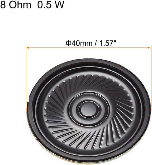 uxcell 0.5 W 8 Ohm DIY Magnetic Speaker 40mm Round-Shape Replacement Loudspeaker 2pcs...