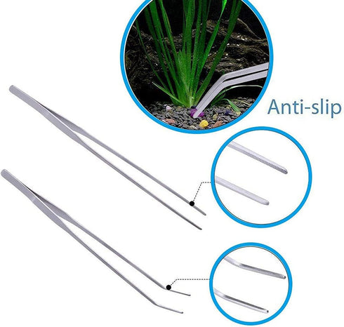 15in Aquascape Tools, 4 in 1 Long Aquarium Tweezers Scissors Spatula, Stainless Steel Aquatic Plants Aquascaping Tools Set for Fish Starter Kits, ...