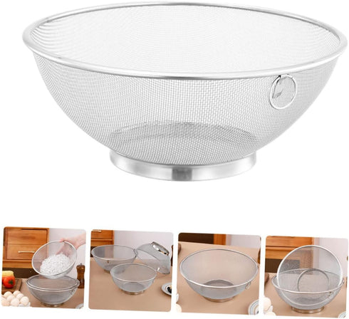 Stainless Steel Rice Basket Noodle Strainer Large Strainer Washing Machine Filter Vegetable Washing Basket Fruits Basket Stainless Steel Washing B...
