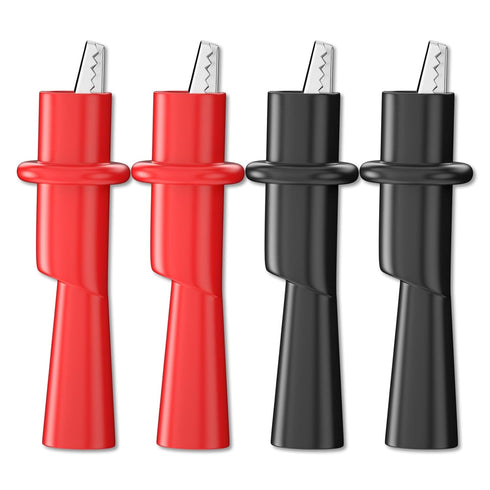 Goupchn Multimeter Push on Alligator Clips Set 4PCS Insulated Crocodile Clamps for Electrical Testing...