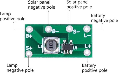 10pcs Solar Lamp Circuit Board, 30mA Solar Controller Board Module Solar Controller Board for Home Solar Landscape Lights, Solar Lawn Lights, Sola...