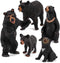 Realistic Wild Life Jungle Animal Figures Model Black Bear Family Playset Eduactional Toys Playset Figurine Statue Classroom Desktop Decoration fo...