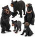 Realistic Wild Life Jungle Animal Figures Model Black Bear Family Playset Eduactional Toys Playset Figurine Statue Classroom Desktop Decoration fo...