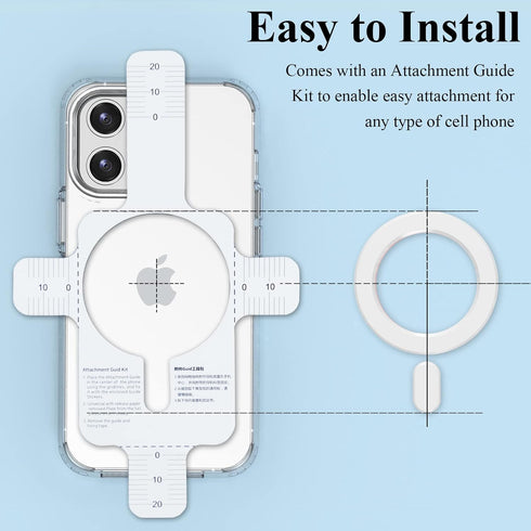 Universal MagSafe Ring, 2 PCS Magnet Sticker Magnetic Adapter Ring Compatible with Magsafe Accessories & Wireless Charging for iPhone 15/14/13/12/...