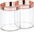 mDesign Plastic Canister Jar Organizer Set with Storage Lid - Home Decor Holder for Bathroom/Restroom Vanity Countertop, Cabinet - Holds Cotton Ba...