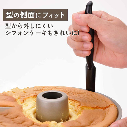 Shimomura Planning 34167 Chiffon Cake Knife, Total Length 9.2 inches (23.3 cm), Made in Japan, Thin, Narinari, Won't Damage Mold, Can Be Removed, ...