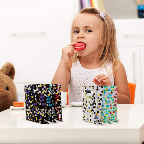 HABILE 48 Pack Plastic Party Gift Bag, Durable Return Gift With Handles, Plastic Candy Bag For Goodie, Party Favor Bag For Kids Birthday (Polka Do...