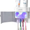 Boperzi Toothbrush Holder Wall Mounted Toothpaste Dispenser Gray Dustproof Cover for Shower Bathroom Set with 2 Toothpaste Squeezers (Not Electric...