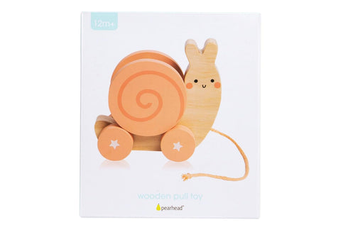 Pearhead Montessori Snail Pull Toy, Pull Along Wooden Toy, Early Development Push and Pull String Toy, Motor Skill Toy for Toddlers Ages 1+ Year...
